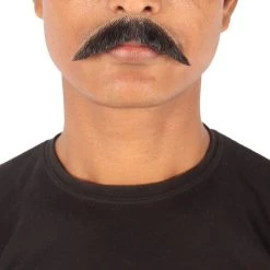 HPO Men's Human Hair Mustache Cosplay Facial Hair