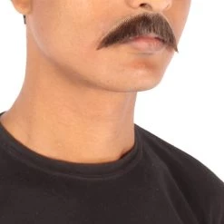 HPO Men's Human Hair Mustache Cosplay Facial Hair
