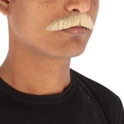HPO Men's Human Hair Mustache Cosplay Facial Hair