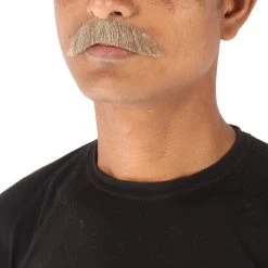 HPO Men's Human Hair Mustache Cosplay Facial Hair