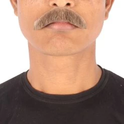 HPO Men's Human Hair Mustache Cosplay Facial Hair