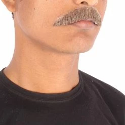 HPO Men's Human Hair Mustache Cosplay Facial Hair