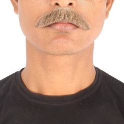 HPO Men's Human Hair Mustache Cosplay Facial Hair