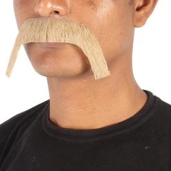 HPO Men's Human Hair Mustache Cosplay Facial Hair