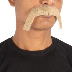 HPO Men's Human Hair Mustache Cosplay Facial Hair