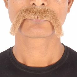 HPO Men's Human Hair Mustache Cosplay Facial Hair