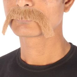 HPO Men's Human Hair Mustache Cosplay Facial Hair