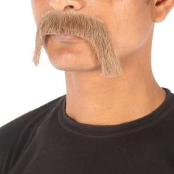 HPO Men's Human Hair Mustache Cosplay Facial Hair