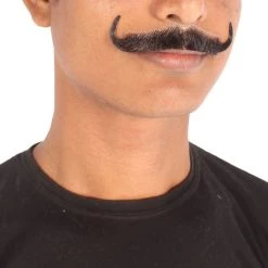 HPO Men's Human Hair Mustache Cosplay Facial Hair