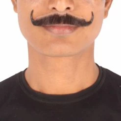 HPO Men's Human Hair Mustache Cosplay Facial Hair