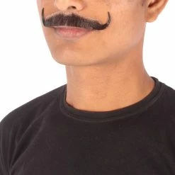 HPO Men's Human Hair Mustache Cosplay Facial Hair