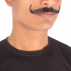 HPO Men's Human Hair Mustache Cosplay Facial Hair