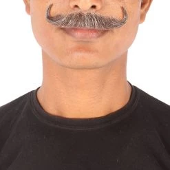 HPO Men's Human Hair Mustache Cosplay Facial Hair
