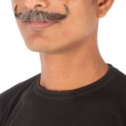 HPO Men's Human Hair Mustache Cosplay Facial Hair