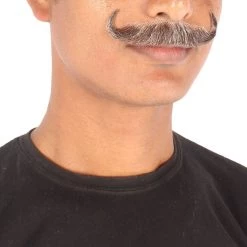 HPO Men's Human Hair Mustache Cosplay Facial Hair