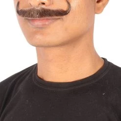 HPO Men's Human Hair Mustache Cosplay Facial Hair