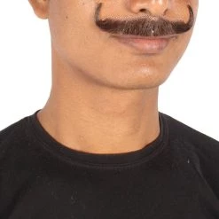 HPO Men's Human Hair Mustache Cosplay Facial Hair