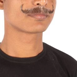 HPO Men's Human Hair Mustache Cosplay Facial Hair