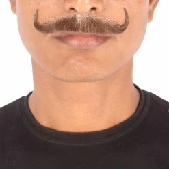 HPO Men's Human Hair Mustache Cosplay Facial Hair