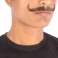 HPO Men's Human Hair Mustache Cosplay Facial Hair