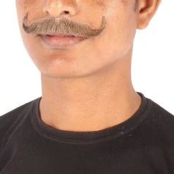 HPO Men's Human Hair Mustache Cosplay Facial Hair