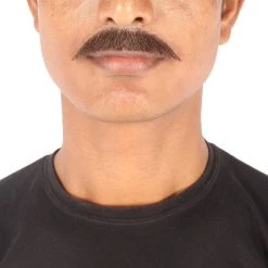 HPO Men's Human Hair Mustache Cosplay Facial Hair