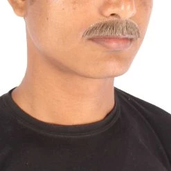 HPO Men's Human Hair Mustache Cosplay Facial Hair