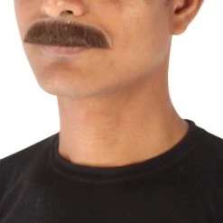 HPO Men's Human Hair Mustache Cosplay Facial Hair