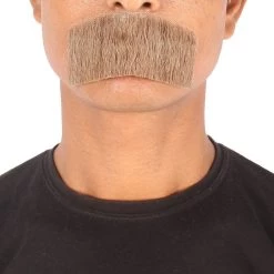 HPO Men's Human Hair Mustache Cosplay Facial Hair
