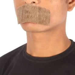 HPO Men's Human Hair Mustache Cosplay Facial Hair