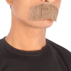 HPO Men's Human Hair Mustache Cosplay Facial Hair