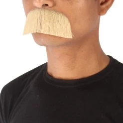 HPO Men's Human Hair Mustache Cosplay Facial Hair