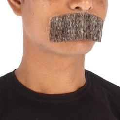 HPO Men's Human Hair Mustache Cosplay Facial Hair
