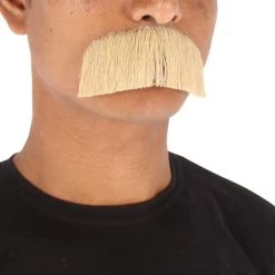 HPO Men's Human Hair Mustache Cosplay Facial Hair