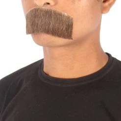 HPO Men's Human Hair Mustache Cosplay Facial Hair