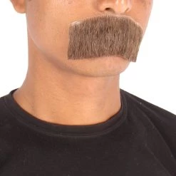 HPO Men's Human Hair Mustache Cosplay Facial Hair