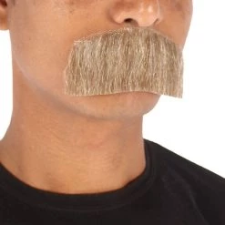 HPO Men's Human Hair Mustache Cosplay Facial Hair