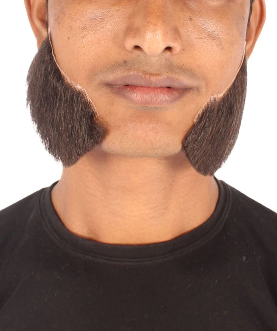 HPO Adult Men's Fake Mutton Chops Side Burns (White)