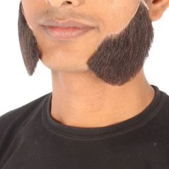 HPO Adult Men's Fake Mutton Chops Side Burns (White)