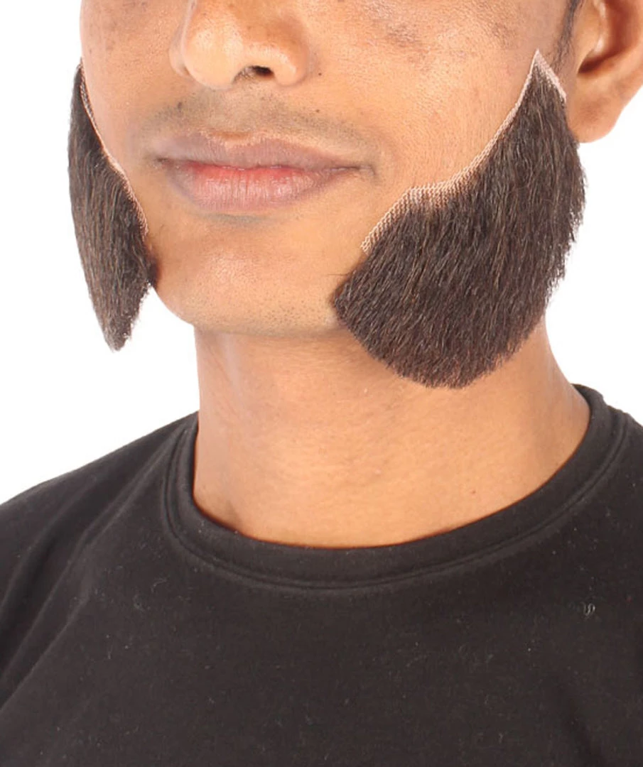 HPO Adult Men's Fake Mutton Chops Side Burns (White)