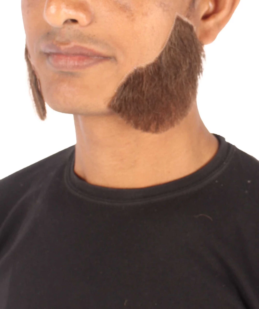HPO Adult Men's Fake Mutton Chops Side Burns (White)