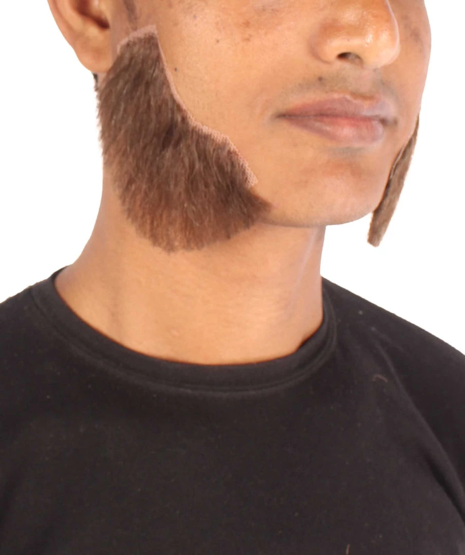 HPO Adult Men's Fake Mutton Chops Side Burns (White)