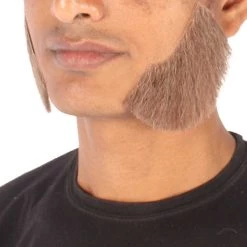 HPO Adult Men's Fake Mutton Chops Side Burns (White)