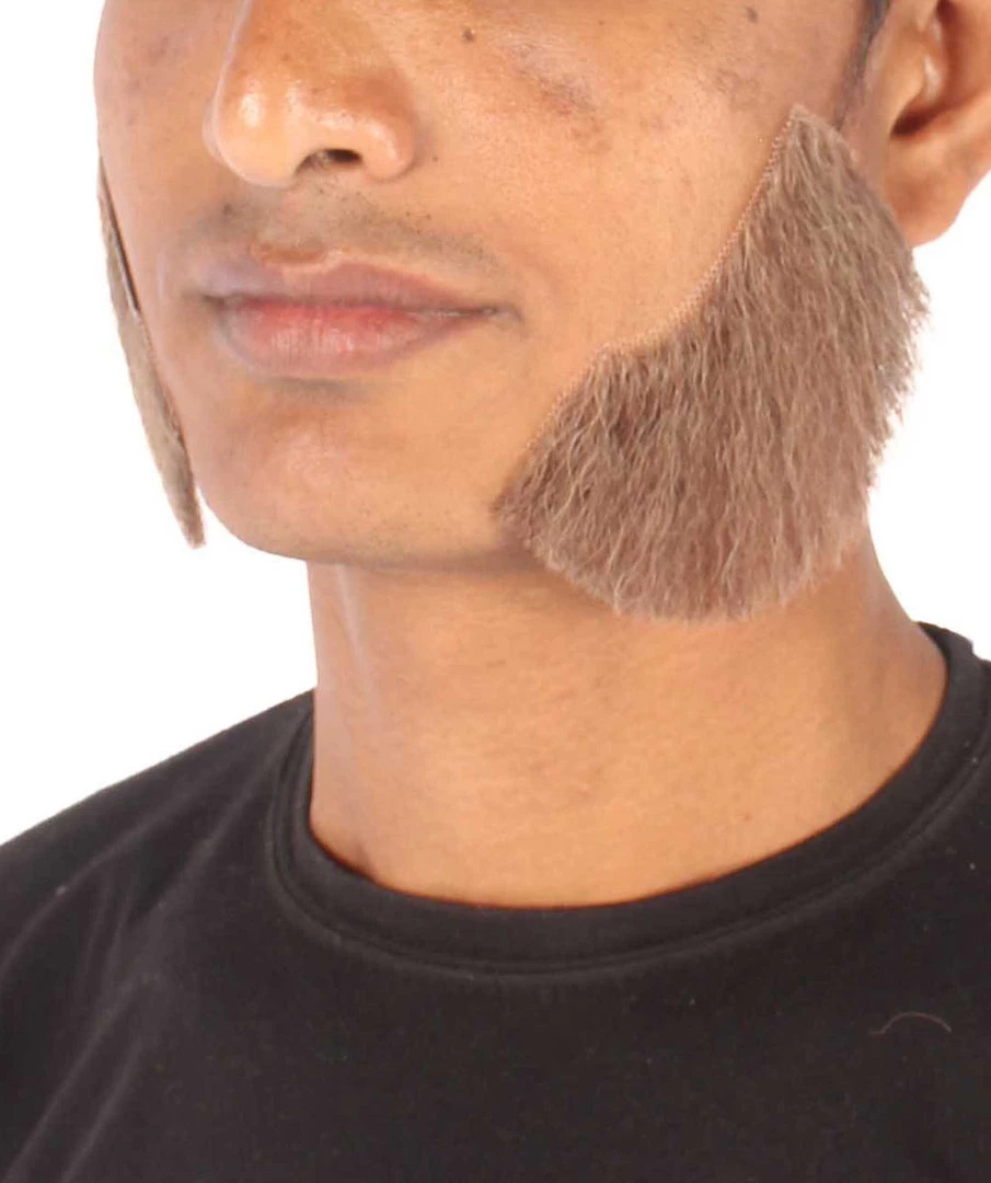 HPO Adult Men's Fake Mutton Chops Side Burns (White)