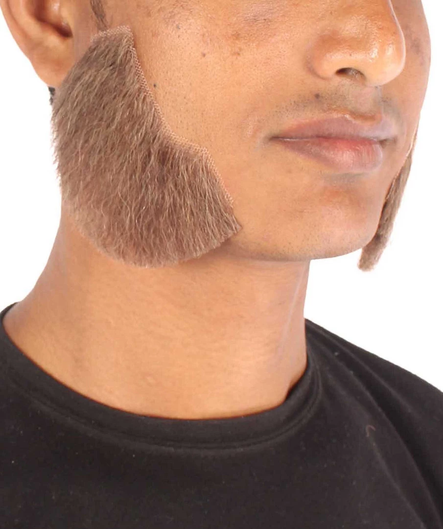 HPO Adult Men's Fake Mutton Chops Side Burns (White)