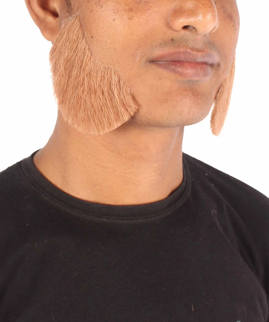 HPO Adult Men's Fake Mutton Chops Side Burns (White)