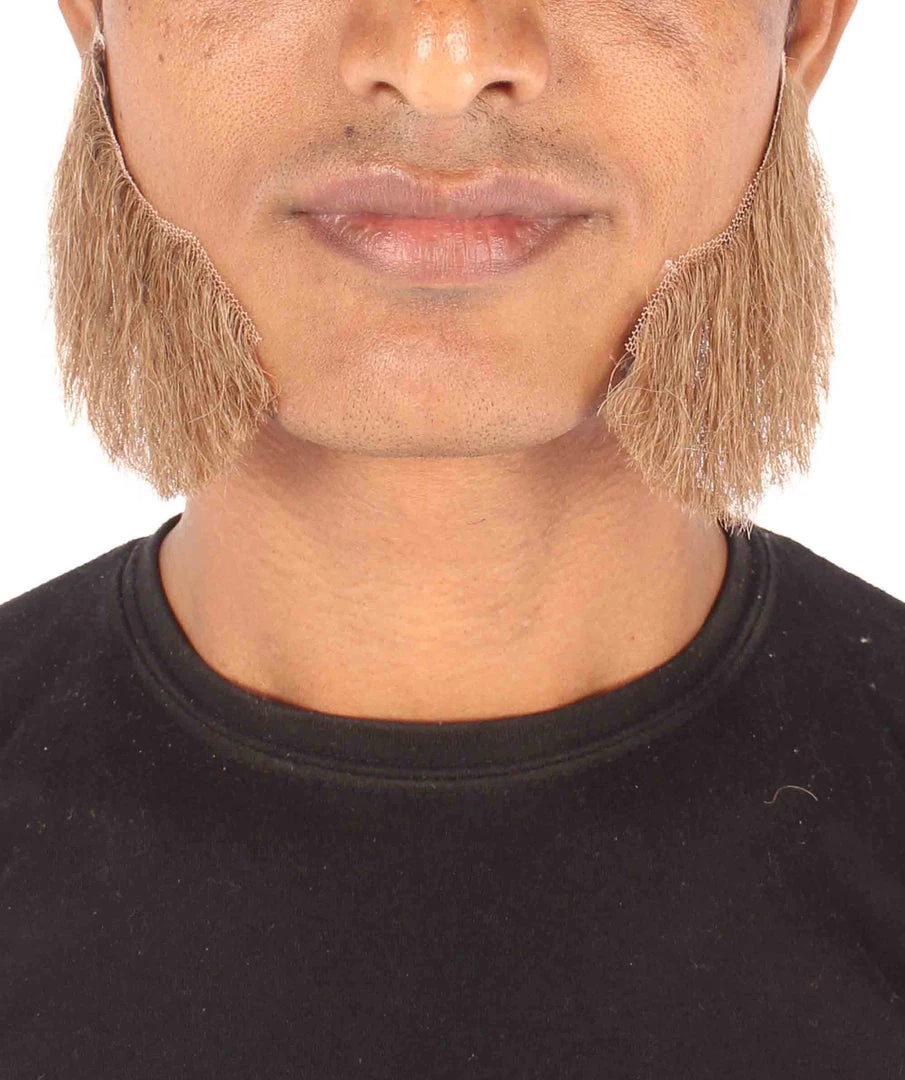 HPO Adult Men's Fake Mutton Chops Side Burns (White)