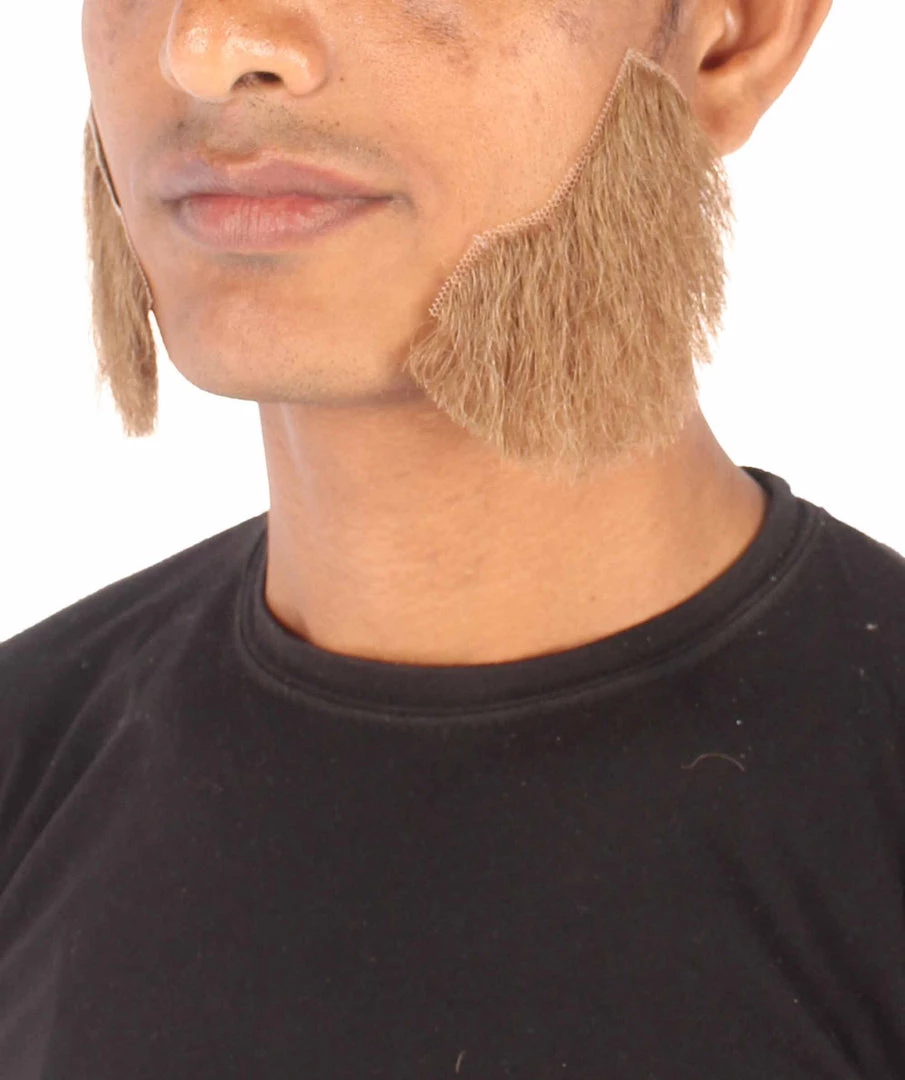 HPO Adult Men's Fake Mutton Chops Side Burns (White)