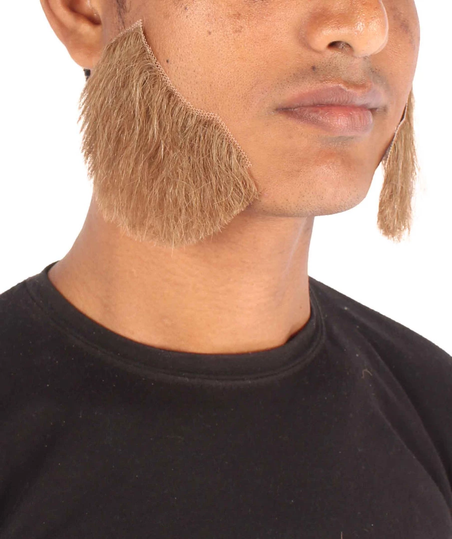 HPO Adult Men's Fake Mutton Chops Side Burns (White)