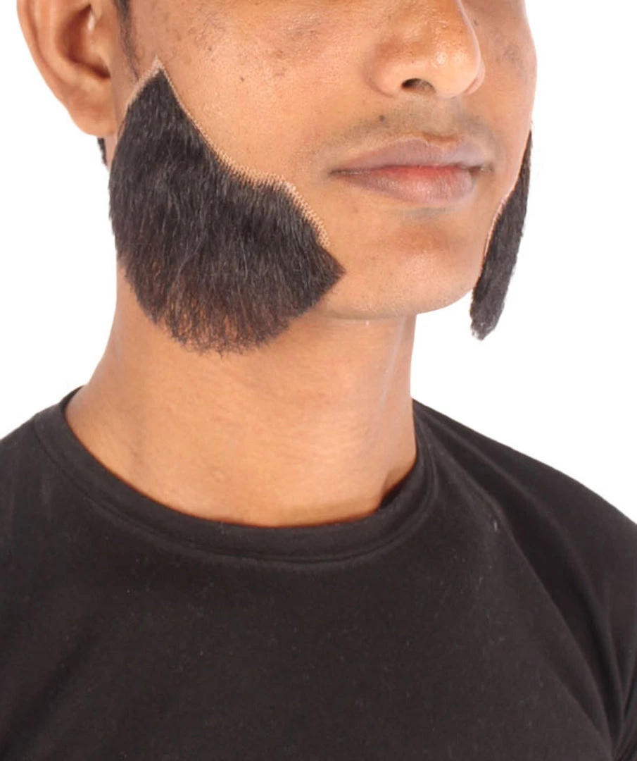 HPO Adult Men's Fake Mutton Chops Side Burns (White)